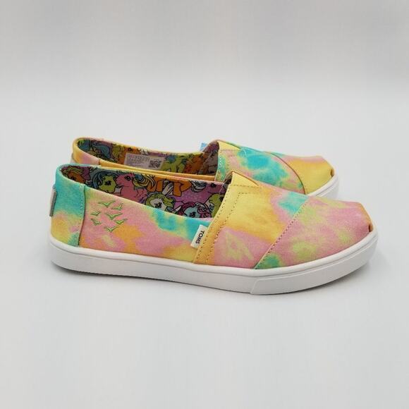 TOMS Tie Dye My Little Pony Shoes Womens 5 Sky Dancer Slip On Limited Edition - Picture 2 of 14